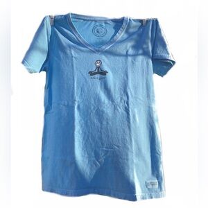 EUC- Life is Good ‘Om Jake’ 100% Cotton Crusher V Neck T